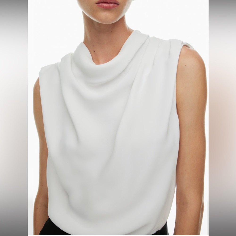Aritzia Babaton Carter Blouse - cowl neck in white